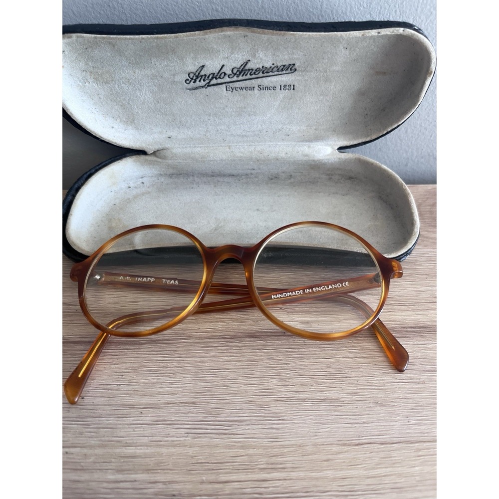 Anglo American England Optical Honey Tortoise Frames Only *need Repair